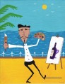 Peintre français sur la plage